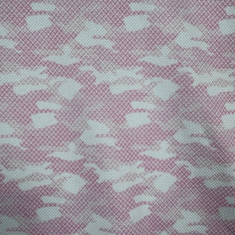 Stitch Polo Shirt Mens Large Pink Camo Performance Golf Stretch Troon GC Logo